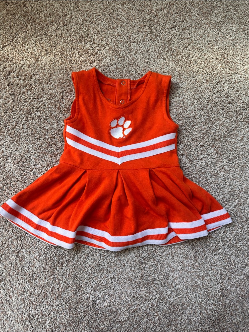 Clemson Tigers Baby Girl Cheerleader Bodysuit Dress Orange Size 6-9 Months